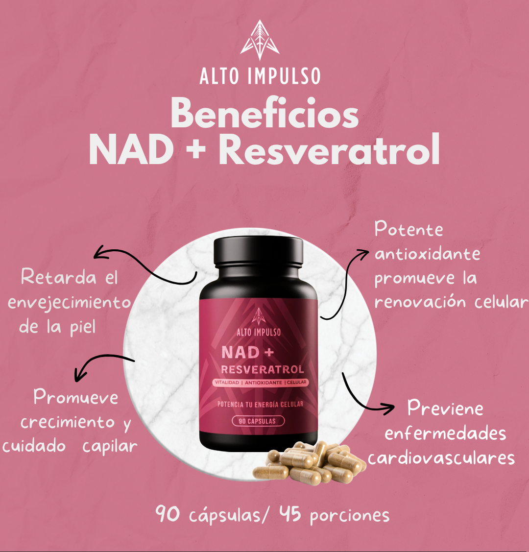 NAD+ Resveratrol | 90 Cápsulas
