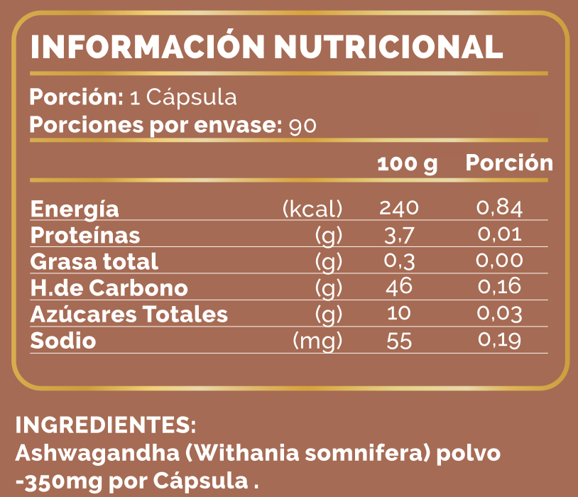 Ashwagandha | 90 cápsulas