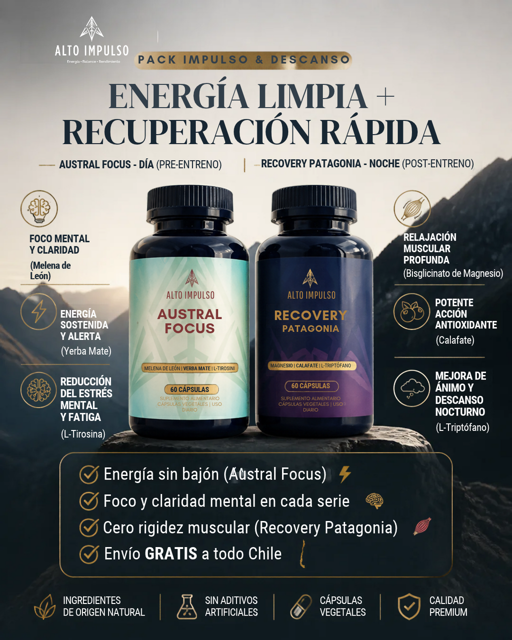 Pack Impulso & Descanso | Austral Focus + Recovery Patagonia